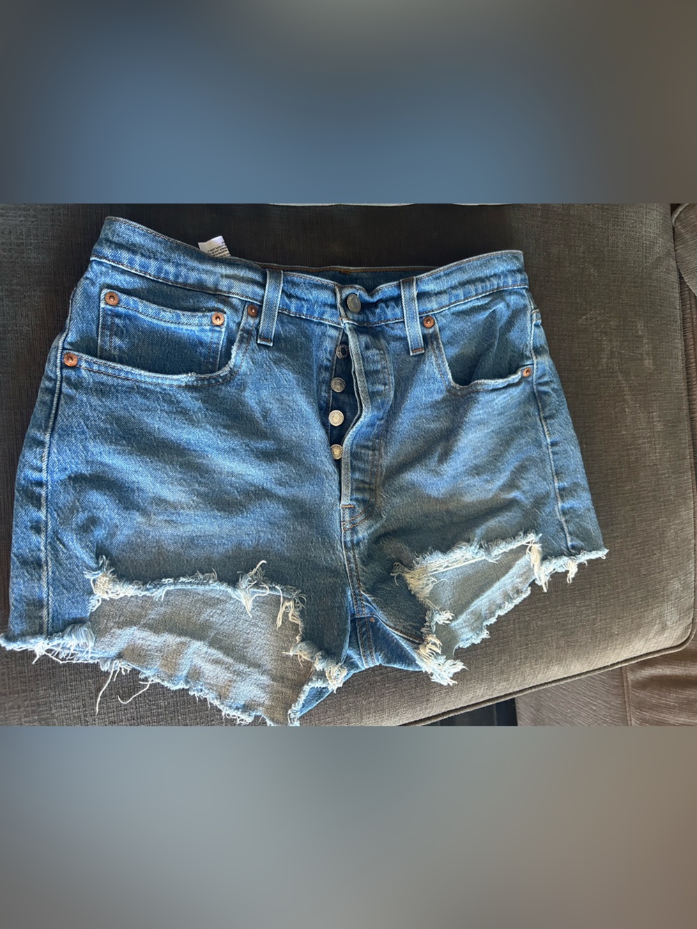 Levi's Distressed Blue Denim Jean Shorts